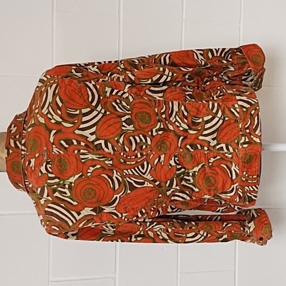 Jones NY XL Soft Fine Wale Stretch Print Cotton Corduroy Jean Jacket - Picture 2 of 16